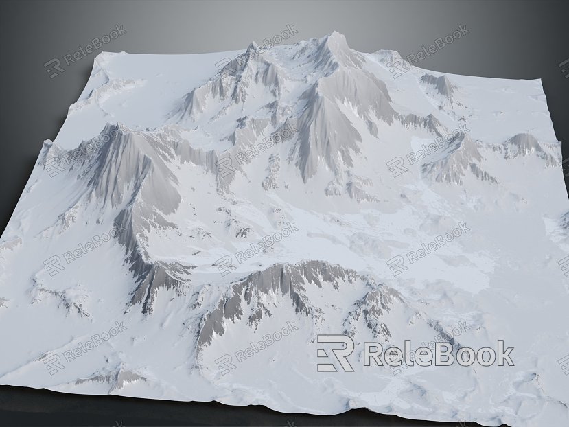 modern topography, geores, mountain topography model