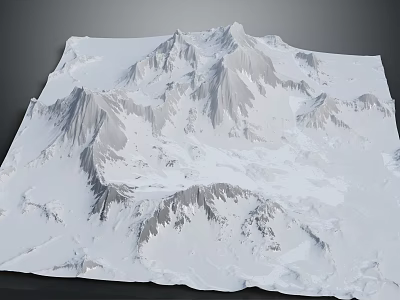 Snowy Mountain Landscape With Towering Peaks And Snow Covered Ridges 3d model