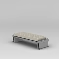 Tech Exhibition Hall Modern Bench With Diamond Pattern Cushion And Metal Frame