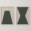 Modern Minimalist Wall Decor With Two Framed Geometric Patterns Wooden Frames And Black Light Tones 3d model