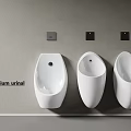 Premium White Wall Mounted Urinals With Modern Design And Black Controls