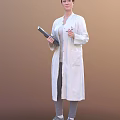 Woman Wearing White Coat Holding Black Folder And Pen Standing