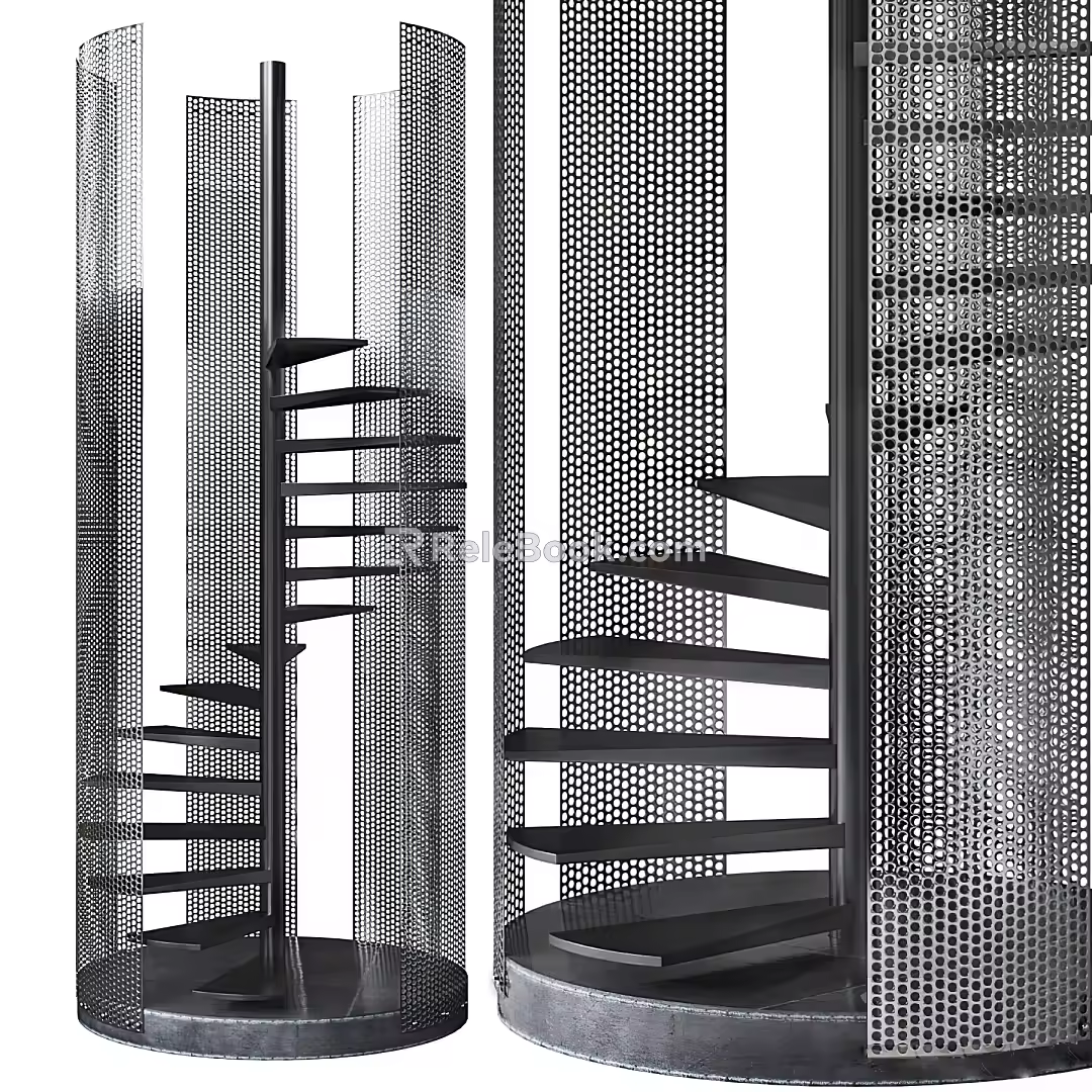 modern revolving staircase circular staircase 3d model