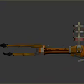 Orange Green Robotic Claw With Sharp Metal Talons And Mechanical Joints
