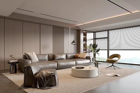 Modern Italian Living Room Light Luxury Sofa Coffee Table Combination 3d model
