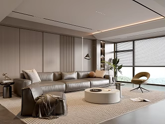 Modern Italian Living Room Light Luxury Sofa Coffee Table Combination 3d model
