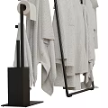Modern Bathroom Accessories With Hanging Towels Storage Racks And Toiletries Mirror