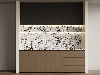 Italian Minimalist Wine Cabinet Sideboard 3d model