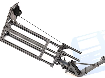 Robust Industrial Equipment With Metal Frame Mechanical Structure And Connecting Components 3d model