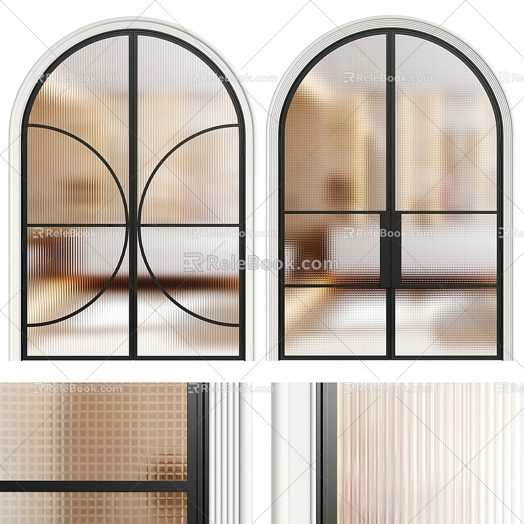 Modern glass door 3d model