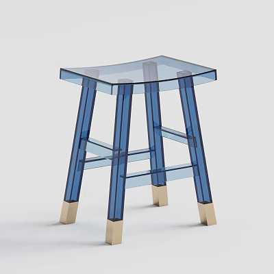 Modern Middle Ancient Low Stool Acrylic Stool 3d model
