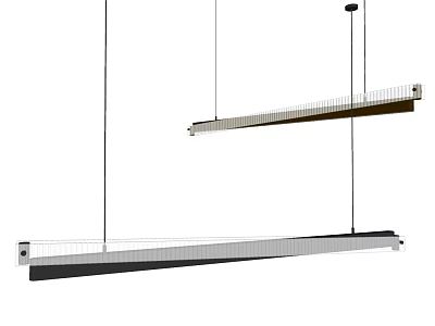 Modern Long Strip Suspended Chandeliers with Minimalist Design and Clean Lines 3d model