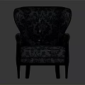Classic Single Sofa Featuring Floral Fabric Wooden Armrests And Vintage Design
