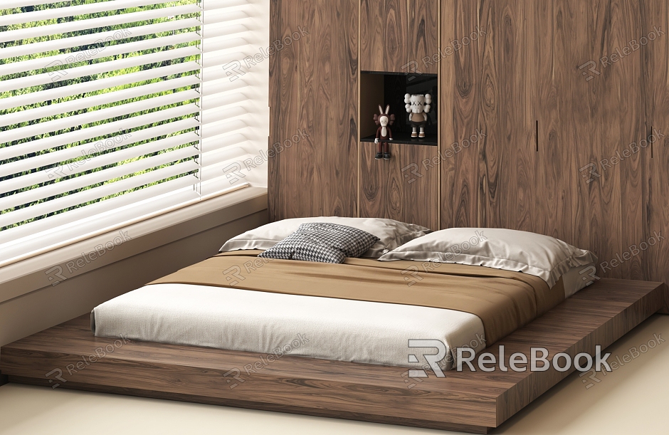 Double bed wardrobe tatami bed model