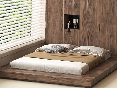 Double bed wardrobe tatami bed model