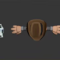 Cartoon Cowboy Character With Brown Hat Holding Revolver And Angry Expression