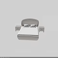 Light Gray Double Bed With Curved Headboard Two Nightstands White Pillows And Sheets 3d model