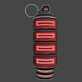 Tactical Military Grenade With Red Glowing Strips Cylindrical Metal Body And Pull Ring