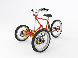 Modern Bicycle Teenager Shock-proof Three-wheeled Bicycle 3d model