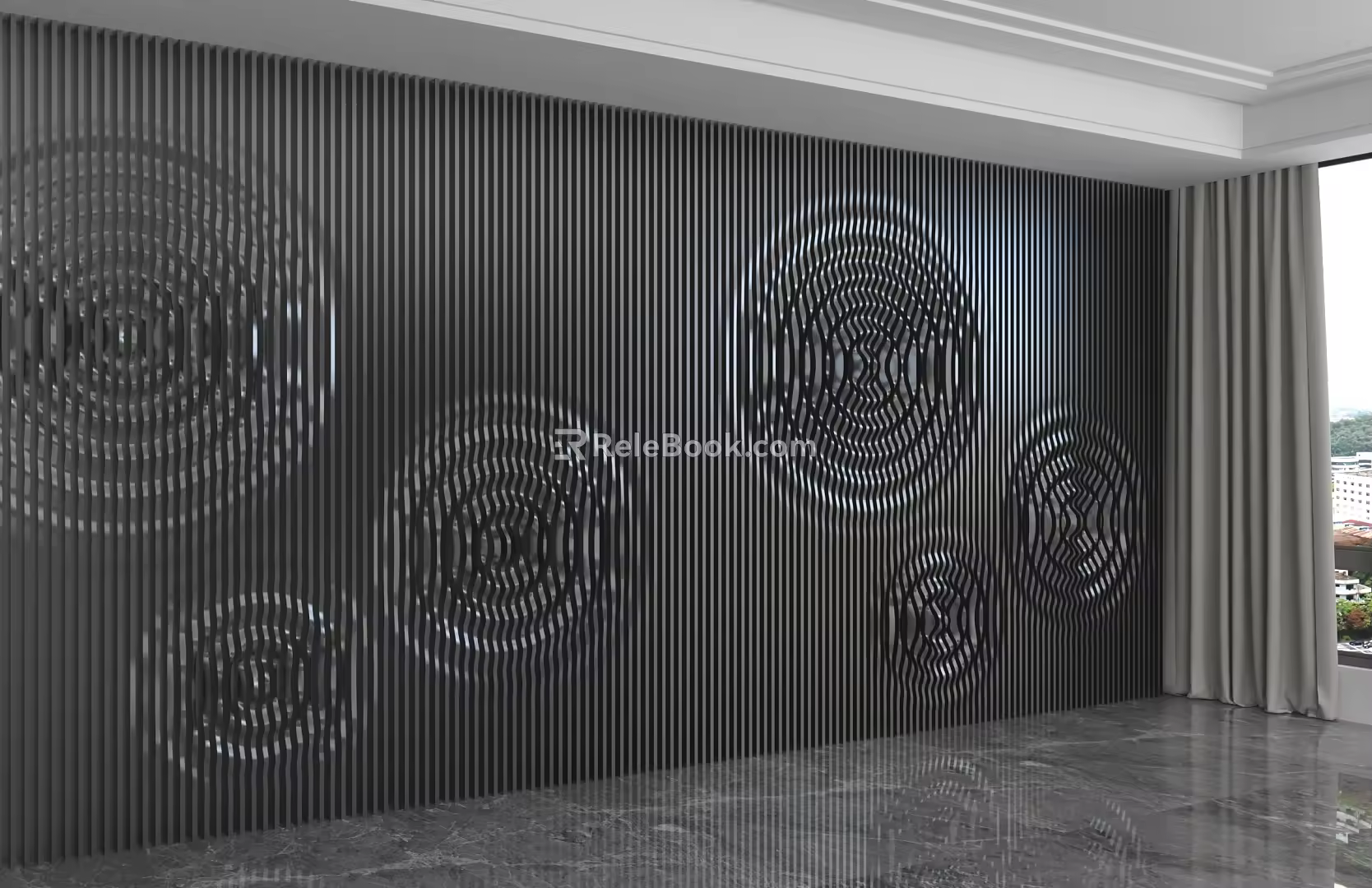 Modern background wall 3d model