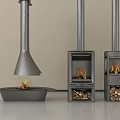 Modern Fireplace Designs With Different Styles Flames And Wood Storage