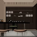 Modern Warm Toned Beauty Hair Salon Interior With Comfortable Bar Seats And Exquisite Display Shelves