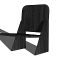 Modern Black Wooden Leisure Chair with Minimalist Backrest and Sleek Frame Design