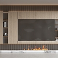 Modern TV background wall solid wood TV background wall TV cabinet 3d model