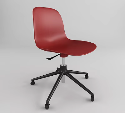 Modern Red Office Chair Featuring Sleek Design and Black Five Star Caster Base 3d model