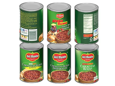 Del Monte Canned Garbanzos Chickpeas Ready To Eat Food In Green Cans 3d model
