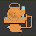 Orange Industrial Safety Switch Mechanical Device With Handle And Stable Base 3d model