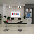 CHINAMACS Retail Store Interior With Reception Desk Bar Stools And Green Plants