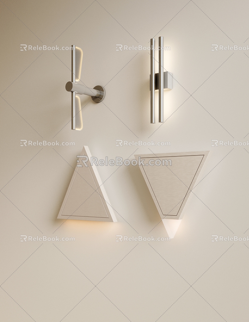 Modern Cream Wind Wall Lamp Metal Wall Lamp Long Strip Wall Lamp Bedside Wall Lamp 3d model