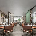 Modern buffet restaurant 3d model
