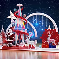 Simple Christmas New Year Online Red Cool Beauty Chen Punch Point DP Point Photo Area Road Show Photo Wall Fast Exhibition Device Consumer Land Stack Head Activity Flash Shop Industrial Wind Sign-in 3d model
