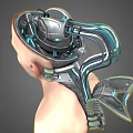 Human Head Robot Head Cyberpunk Robot 3d model