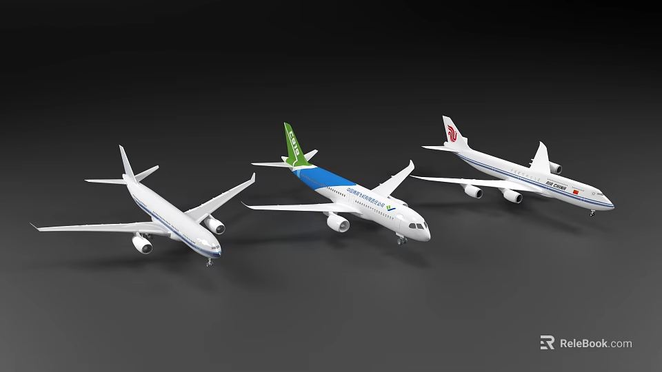 Detailed Passenger Airplane Models With Different Liveries And Exterior Designs 3d model 