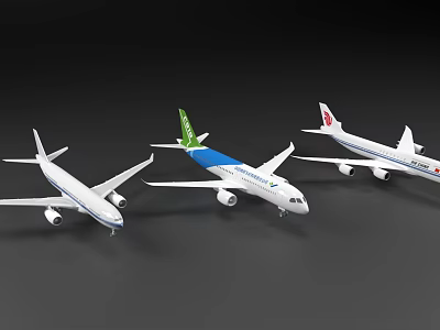Detailed Passenger Airplane Models With Different Liveries And Exterior Designs 3d model