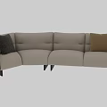 Modern Beige Upholstered Sectional Sofa With Cozy Cushions And Modular Design 3d model