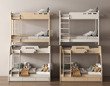 modern high-low bed bunk bed bunk bed bunk bed 3d model