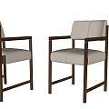 Modern Wooden Frame Upholstered Dining Chairs With Armrests And Comfortable Backrest Design