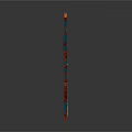 Fence 3D Model With Layered Structure Brown Top Layer Blue Panels Red Supports Metal Grid