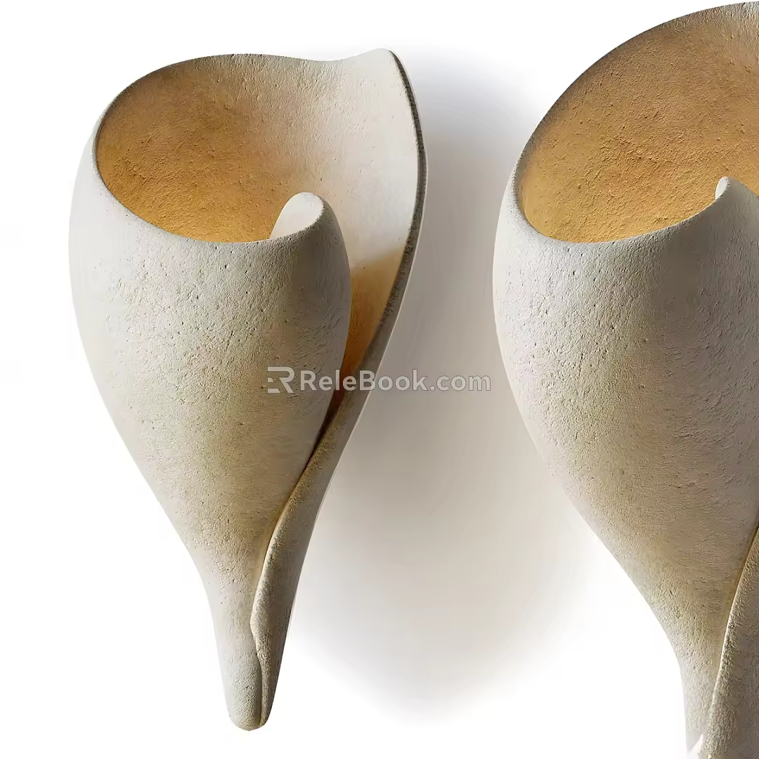 New Chinese-style shell decorative wall lamp 3d model