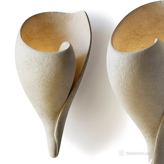 Modern Curved Wall Lamps With Warm Glow And Beige Textured Finish For Indoor Decor 3d model 