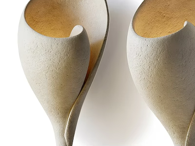 Modern Curved Wall Lamps With Warm Glow And Beige Textured Finish For Indoor Decor 3d model