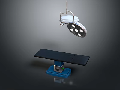 Medical Equipment For Operating Room Featuring Surgical Table And Hanging Lamp 3d model