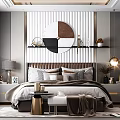 Elegant Modern Bedroom Interior With Upholstered Headboard Bedside Tables Decorative Mirror And Wardrobe