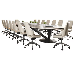 Modern Conference Table and Chair Office Chair 3d model