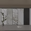 Modern Wall Panels With Marble Patterns And Black Finish For Elegant Interior Design 3d model