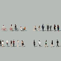 Diverse Group of People Walking with Various Styles and Casual Attire